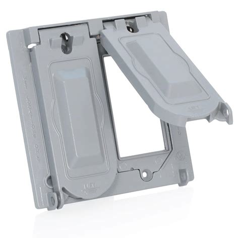 metal 2 gang box with cover|double gang weatherproof outlet cover.